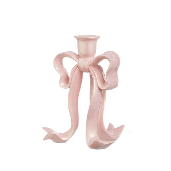 Assorted Pink Bow Taper Candle Holder, INDIVIDUALLY SOLD