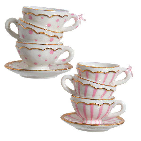 Assorted Pink Stacked Teacup Ornament, INDIVIDUALLY SOLD