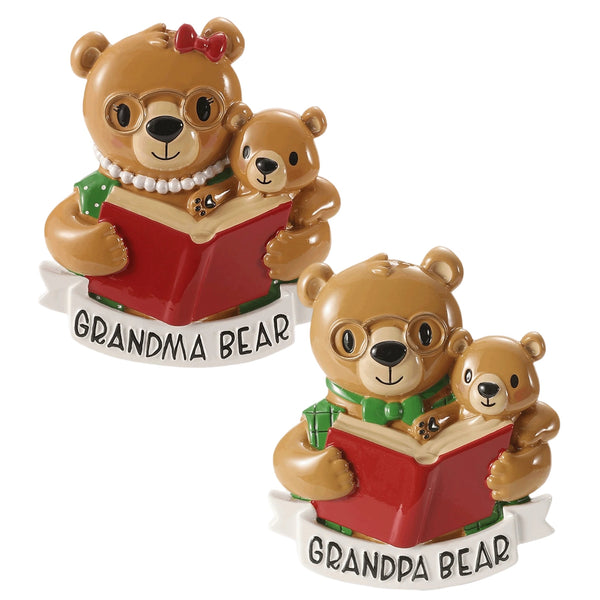 Assorted Grandparent Bear Ornament, INDIVIDUALLY SOLD