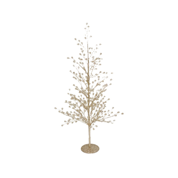 Assorted Gold Beaded Tree Figurine, INDIVIDUALLY SOLD