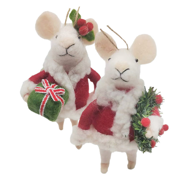 Assorted Mouse In Red Coat Ornament, INDIVIDUALLY SOLD