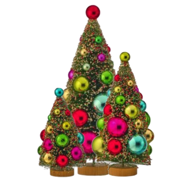 Assorted Multicolour Bottlebrush Tree Figurine, INDIVIDUALLY SOLD