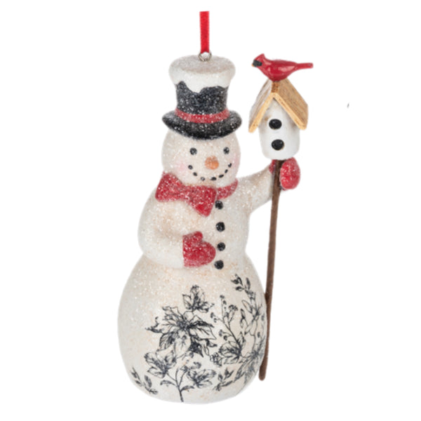 Assorted Snowman With Flower Pattern Ornament, INDIVIDUALLY SOLD