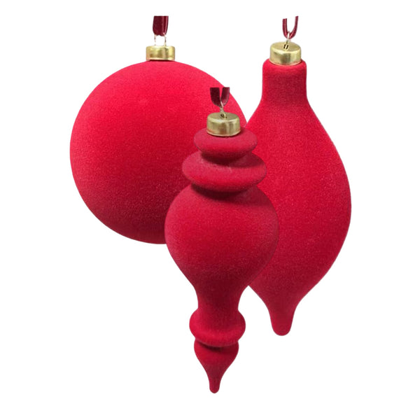 Assorted Flocked Red Ball, INDIVIDUALLY SOLD