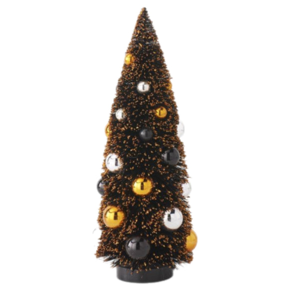 Assorted Black & Orange Bottlebrush Tree Figurine, INDIVIDUALLY SOLD