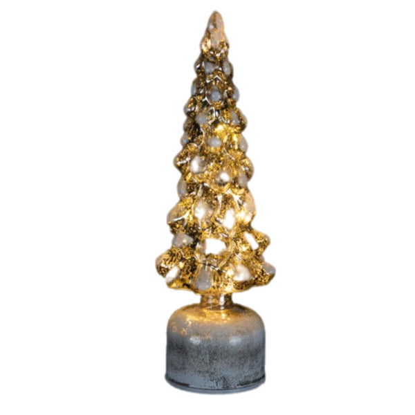 Silver Frosted Rotating Tree Figurine