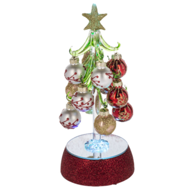Assorted Red Base Tree With Balls Figurine, INDIVIDUALLY SOLD