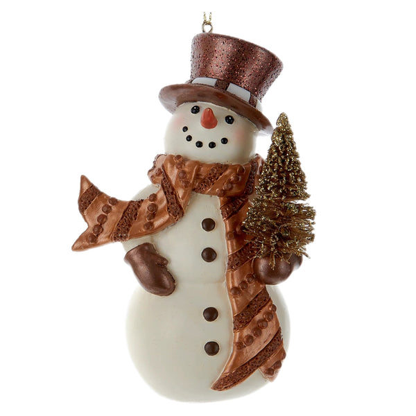 Assorted Snowman In Bronze Hat Ornament, INDIVIDUALLY SOLD