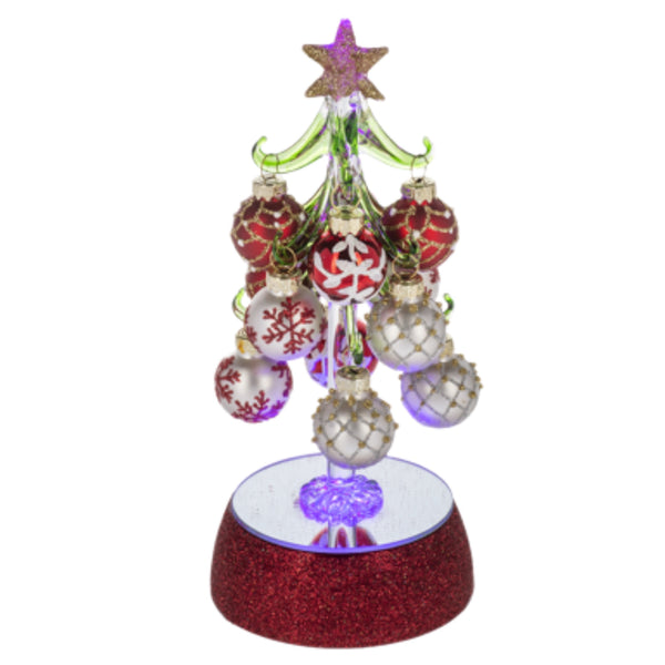 Assorted Red Base Tree With Balls Figurine, INDIVIDUALLY SOLD
