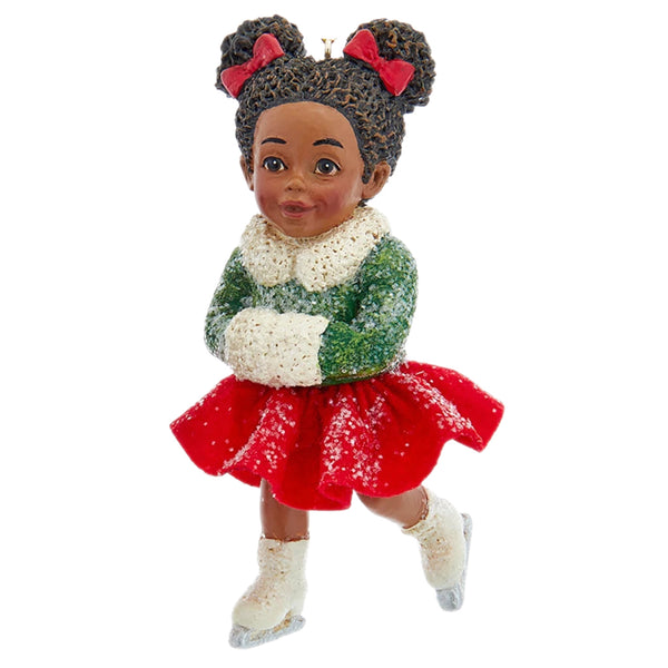 Assorted African Girl Skating Ornament, INDIVIDUALLY SOLD
