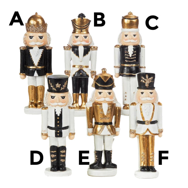 Assorted Black & Gold Nutcracker Figurine, INDIVIDUALLY SOLD