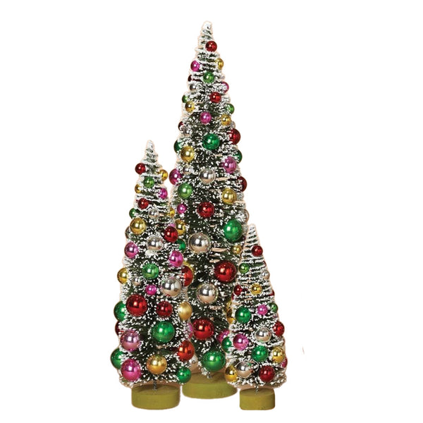 Assorted Multicoloured Bottlebrush Tree Figurine, INDIVIDUALLY SOLD