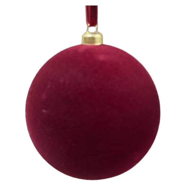 Assorted Flocked Burgundy Ball, INDIVIDUALLY SOLD