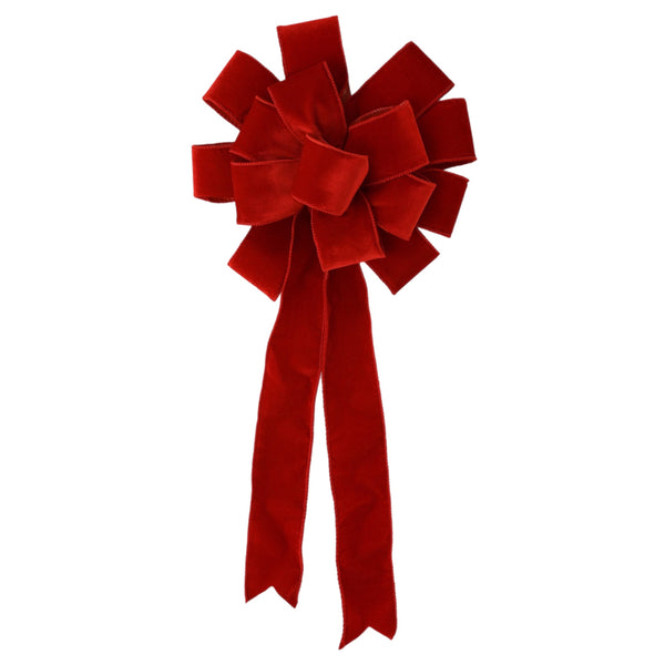 Red Velvet Clip On Bow