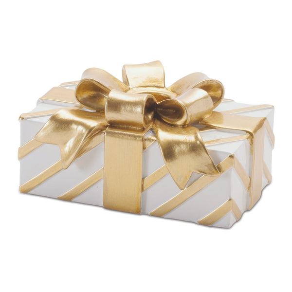 Assorted White & Gold Giftbox Taper Candle Holder, INDIVIDUALLY SOLD