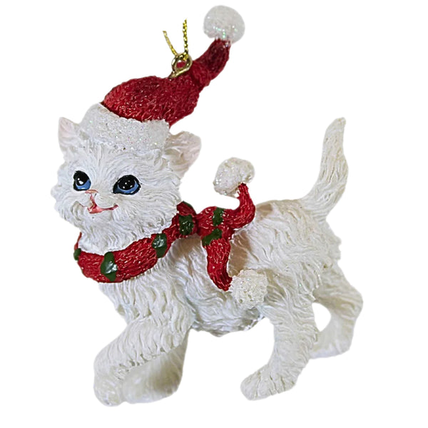 Assorted Cat In Santa Hat Ornament, INDIVIDUALLY SOLD