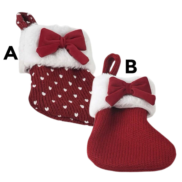 Assorted 7.5" Mini Bow Stocking Ornament, INDIVIDUALLY SOLD