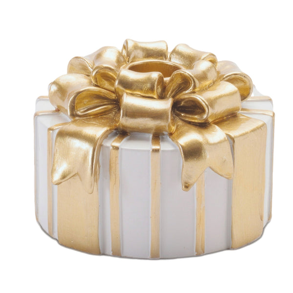 Assorted White & Gold Giftbox Taper Candle Holder, INDIVIDUALLY SOLD