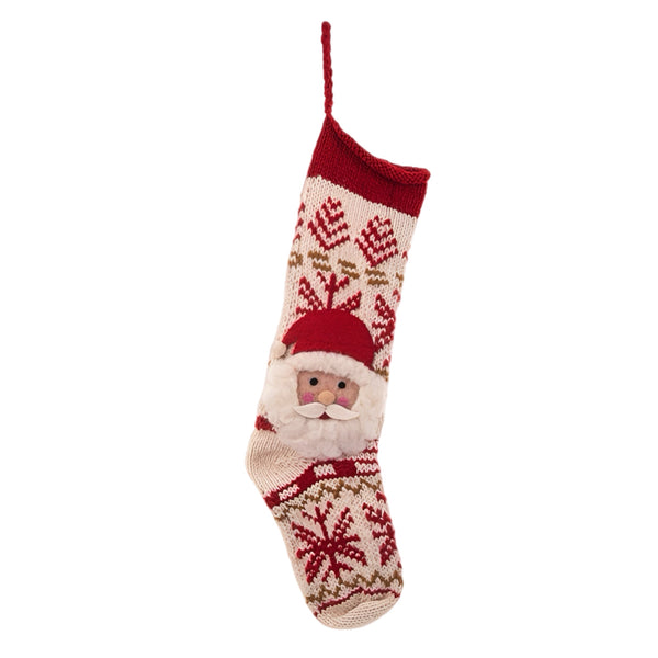 Assorted 23" Santa Face Stocking, INDIVIDUALLY SOLD