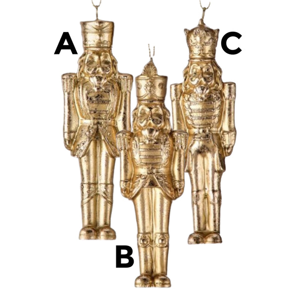 Assorted Gold Nutcracker Ornament, INDIVIDUALLY SOLD