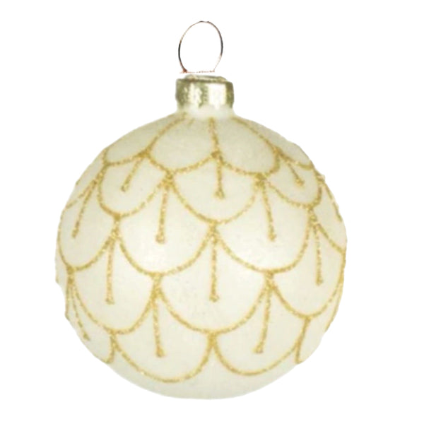 Assorted Gold & White Swag Ball, INDIVIDUALLY SOLD