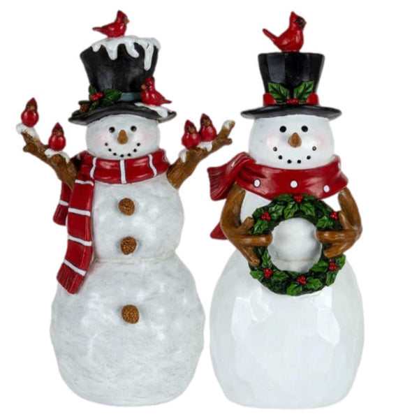 Assorted Snowman With Cardinals Figurine, INDIVIDUALLY SOLD