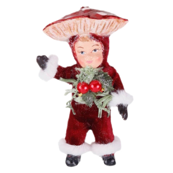 Assorted Boy In Mushroom Hat Ornament, INDIVIDUALLY SOLD