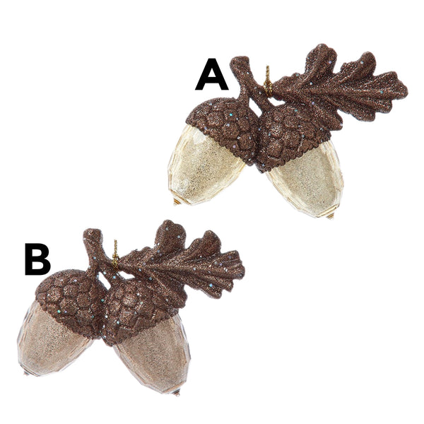 Assorted Glitter Acorn Ornament, INDIVIDUALLY SOLD