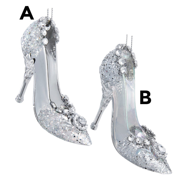 Assorted Silver High Heel Shoe With Gems Ornament, INDIVIDUALLY SOLD