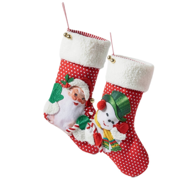 Assorted 19" Santa & Snowman Stocking, INDIVIDUALLY SOLD