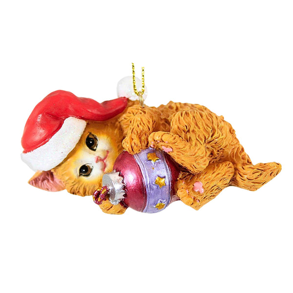 Assorted Cat In Santa Hat Ornament, INDIVIDUALLY SOLD