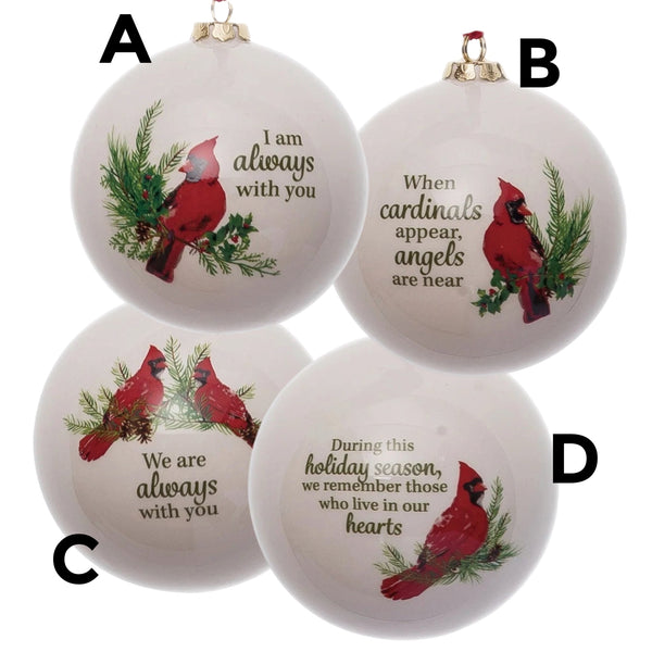 Assorted Cardinal Memorial Ball, INDIVIDUALLY SOLD