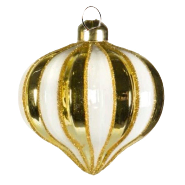 Assorted Gold & White Striped Ball, INDIVIDUALLY SOLD