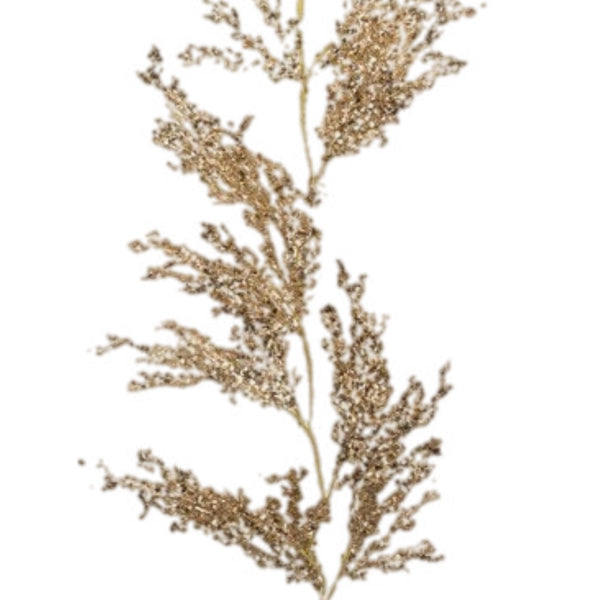 4.5' Gold Glittered Fern Garland
