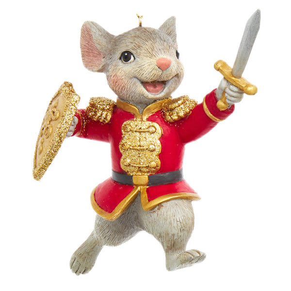 Assorted Red & Gold Mouse Soldier Ornament, INDIVIDUALLY SOLD