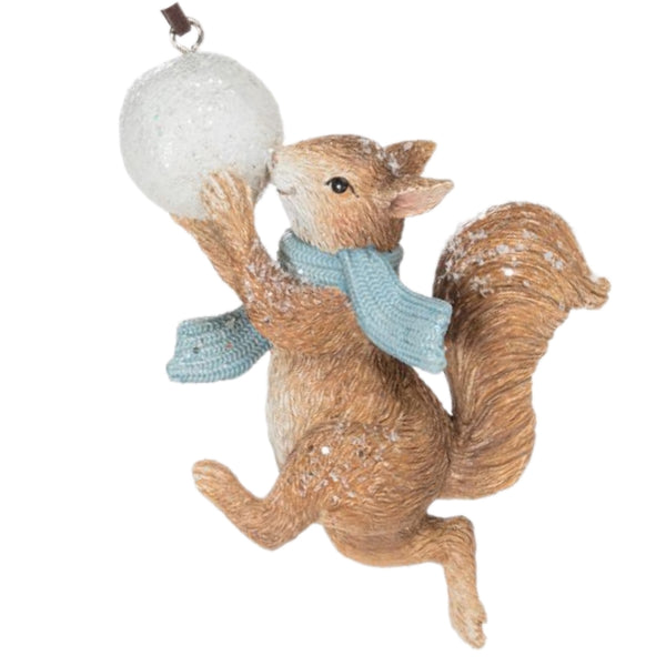 Assorted Woodland Animal With Snowball Ornament, INDIVIDUALLY SOLD