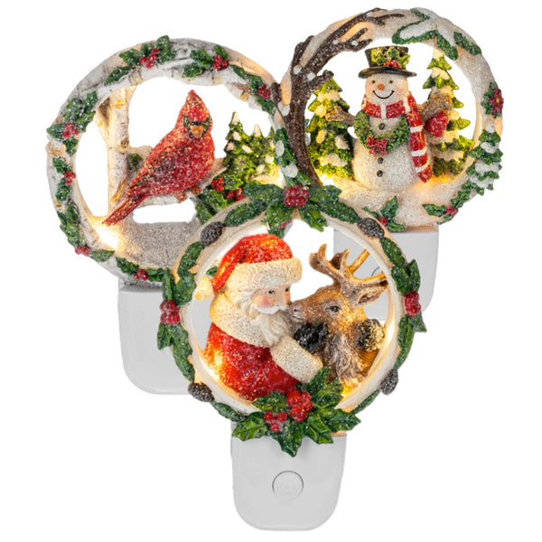Assorted Birch Wreath Night Light, INDIVIDUALLY SOLD