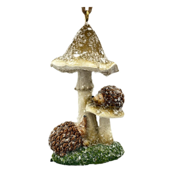 Assorted Woodland Animal On Mushroom Ornament, INDIVIDUALLY SOLD
