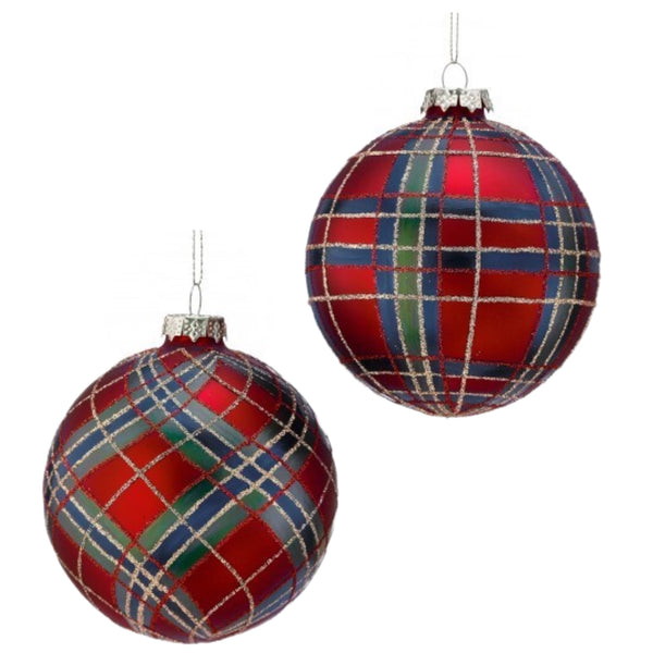 Assorted Red Plaid Ball, INDIVIDUALLY SOLD