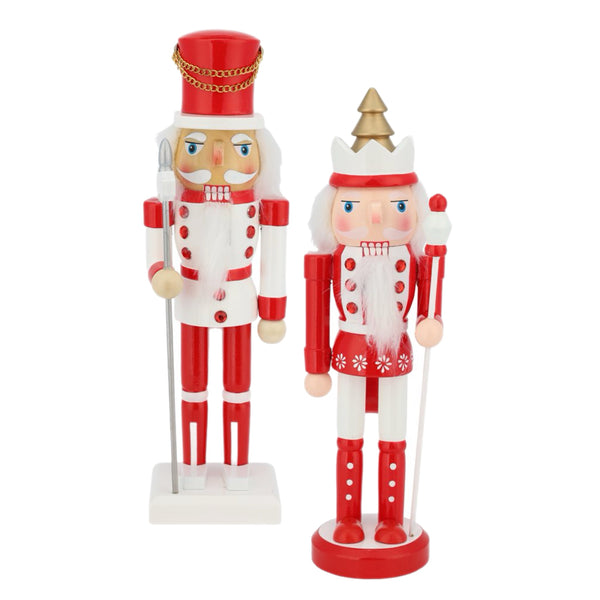 Assorted 9.5" Red & White Nutcracker, INDIVIDUALLY SOLD