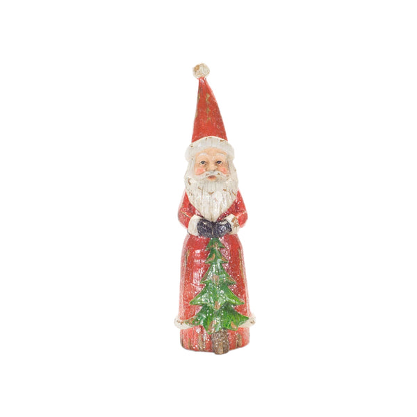 Assorted Wood Carved Look Santa Figurine, INDIVIDUALLY SOLD
