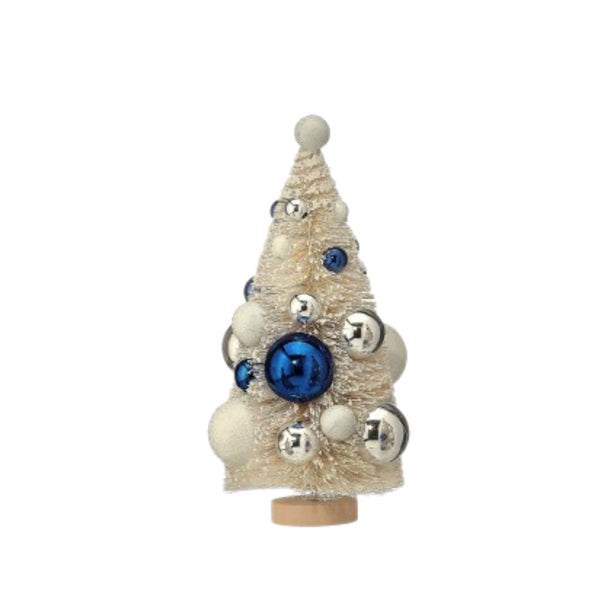 Assorted Blue & White Bottlebrush Tree Figurine, INDIVIDUALLY SOLD