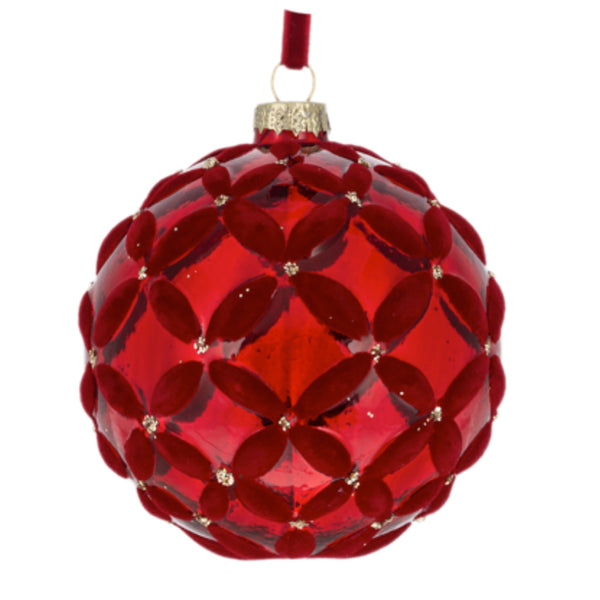Assorted Red Basket Weave Pattern Ball, INDIVIDUALLY SOLD