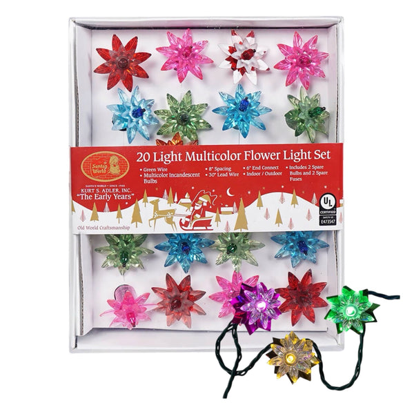 20 Multicoloured Flower Lights  INDOOR