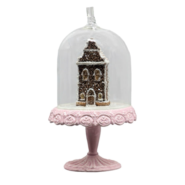 Assorted Gingerbread House In Cloche Ornament, INDIVIDUALLY SOLD