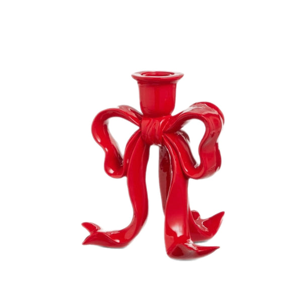 Assorted Red Bow Taper Candle Holder, INDIVIDUALLY SOLD