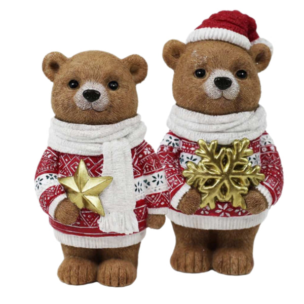Assorted Bear In Sweater Figurine, INDIVIDUALLY SOLD