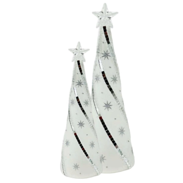 Assorted Swirl With Stars Tree Figurine, INDIVIDUALLY SOLD