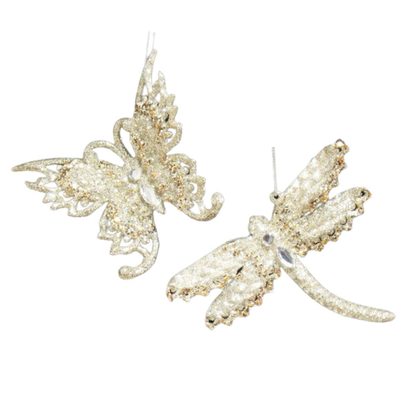 Assorted Gold Butterfly & Dragonfly Ornament, INDIVIDUALLY SOLD