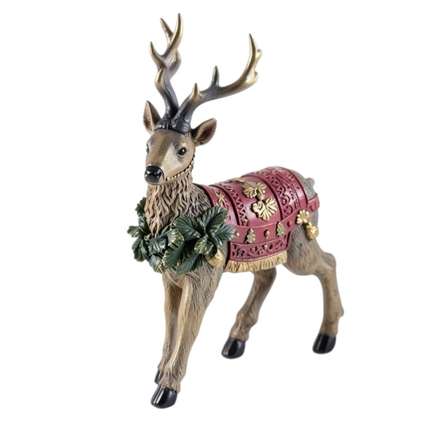 Assorted Reindeer With Red Blanket Figurine, INDIVIDUALLY SOLD
